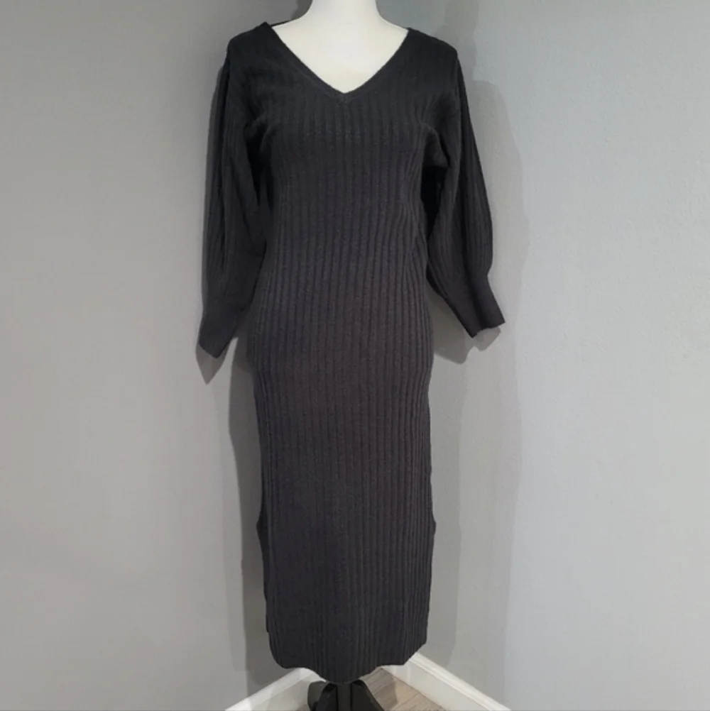 Rachel Parcell Bubble Sleeve Ribbed Knit Sweater Dress - Picture 3 of 5
